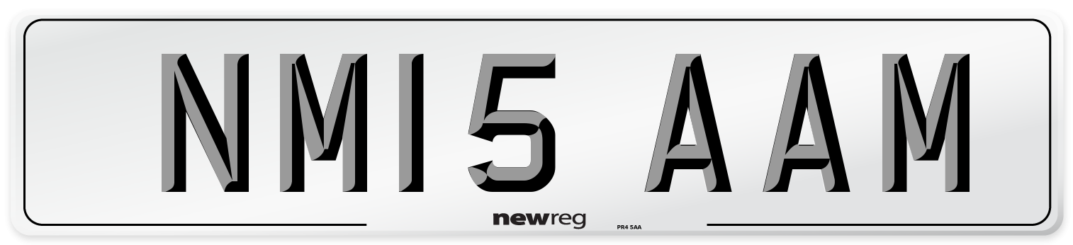 NM15 AAM Number Plate from New Reg